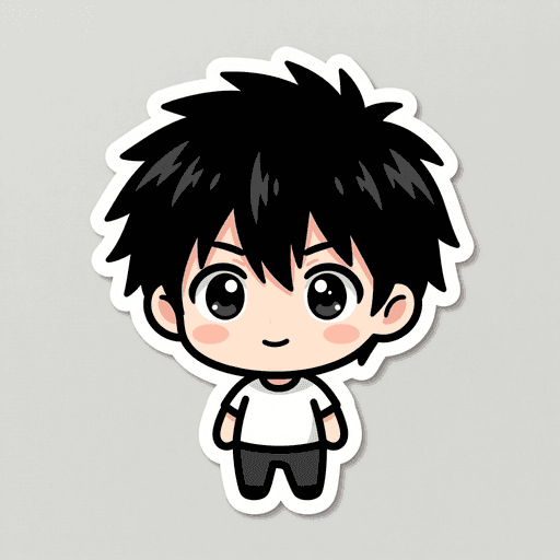 AI generated anime sticker: Chibi Boy
