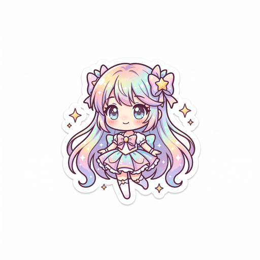 AI generated anime sticker: Magical Girl