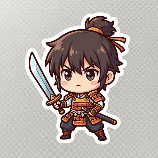 AI generated anime sticker: Warrior