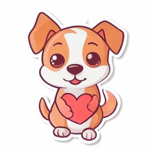 AI generated cute animal sticker: Chibi Dog
