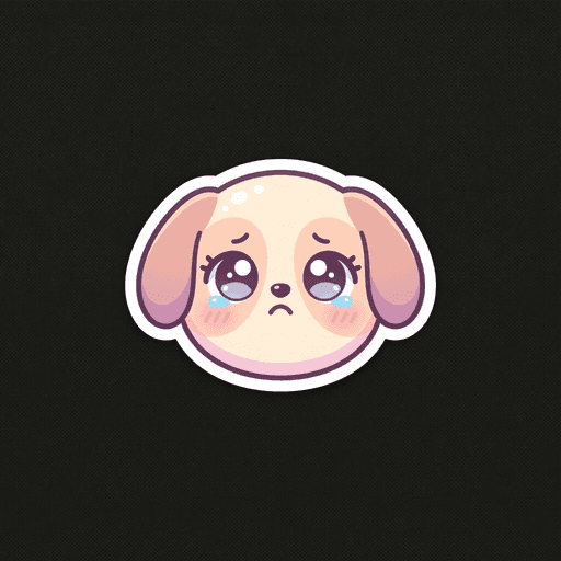 AI generated emoji sticker: Sad Puppy