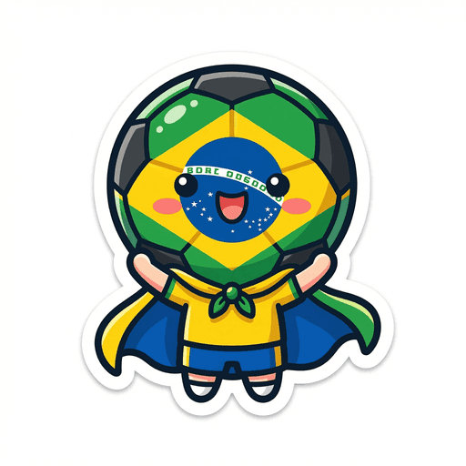 AI generated Brazil Football World Cup 2026 sticker