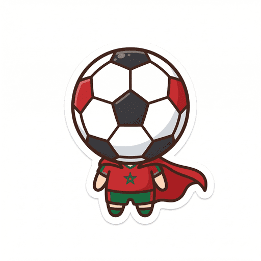 AI generated Morocco Football World Cup 2026 sticker