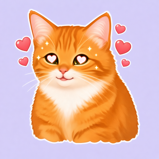 In-love cat sticker