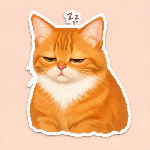 Sleepy cat sticker