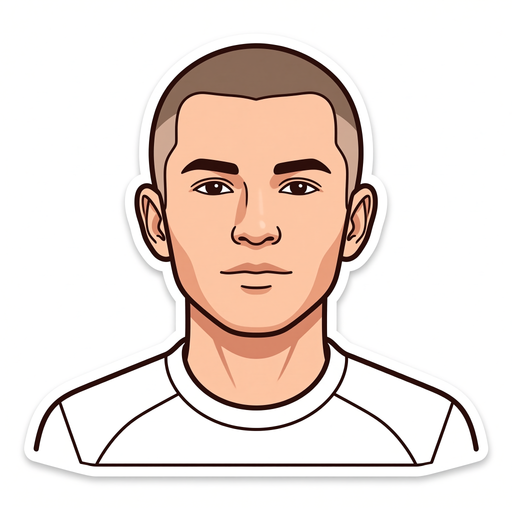 AI cartoon sticker of Bellingham, England football star