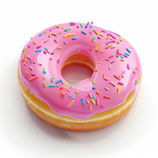 a glazed donut with neon glowing sprinkles