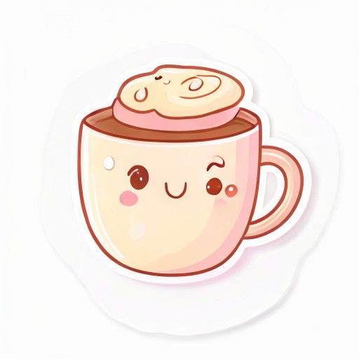 NEON a happy coffee cup with a warm steam face in synthwave style