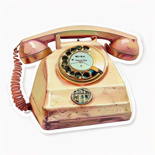 GOLDEN a retro 80s rotary telephone in neon pink made of solid gold